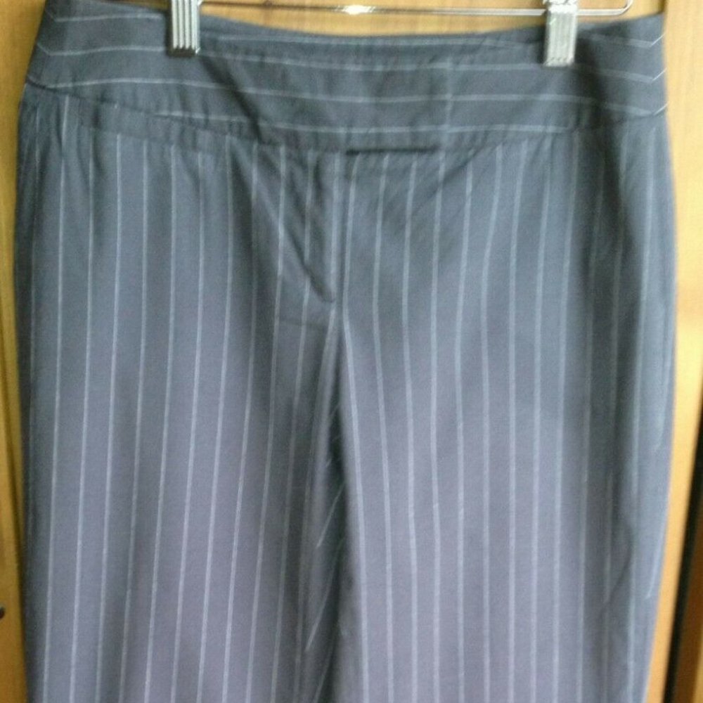 CAbi Women's Gray Pinstripe Cotton Pants Size 2